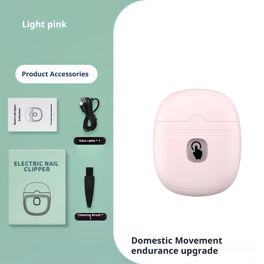 Pink Automatic Electric Nail Trimmer with LED Light, Rechargeable Nail Clipper and File for Adults & Kids, Portable Nail