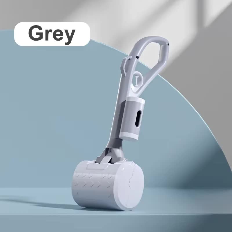 Grey Portable Dog Poop Scooper with Large 9.5cm Opening, Ergonomic Handle, Lightweight 320g Pet Waste Picker for Outdoor