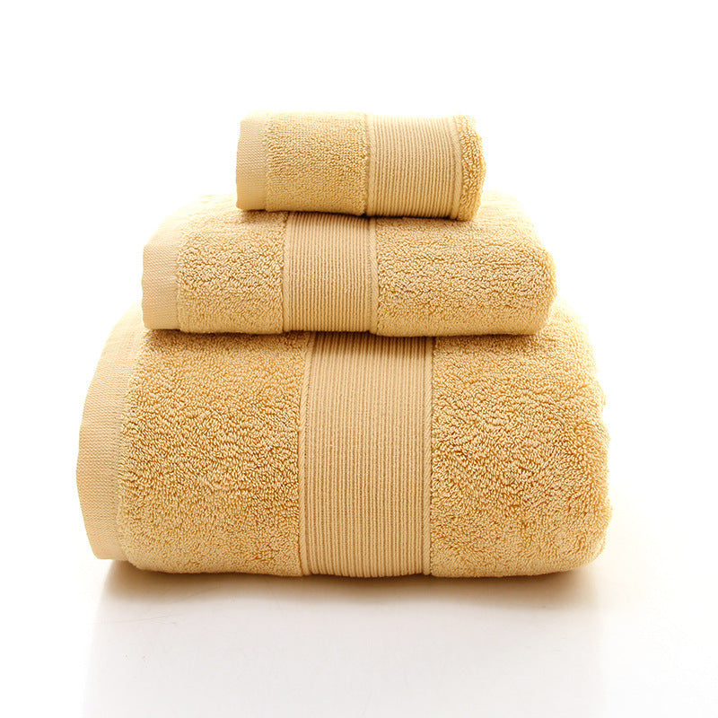 Curry Luxury 100% Cotton Towel Set - 3-Piece Combed Cotton Bath Towel Set