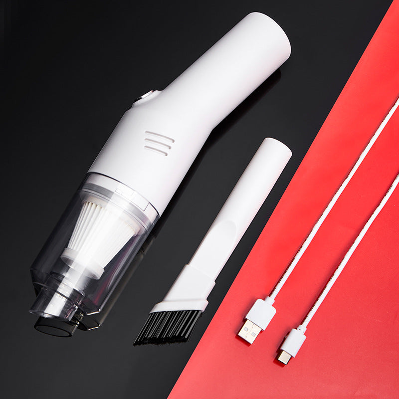 White Wireless Portable Vacuum Cleaner - Handheld Mini Car Vacuum for Wet & Dry Use, Pet Hair Remover, Lightweight Home
