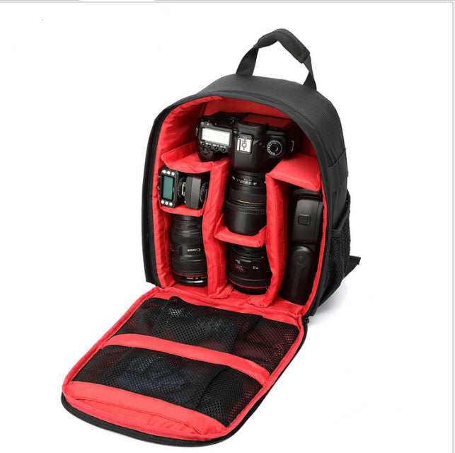 Red Lining Water-Resistant DSLR Camera Backpack with Tripod Holder, Lightweight and Spacious Photography Bag for Outdoor