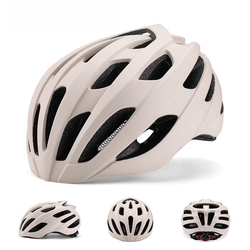 Off White Summer Cycling Helmet for Men and Women - Lightweight, Breathable Road Bike Helmet with Ventilation and Safety