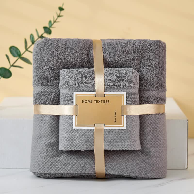 Grey Soft and Absorbent Towel Set -Wrap Towel and Bath Towel Set for Ultimate Comfort Bath towel 140*70cm, face towel 75