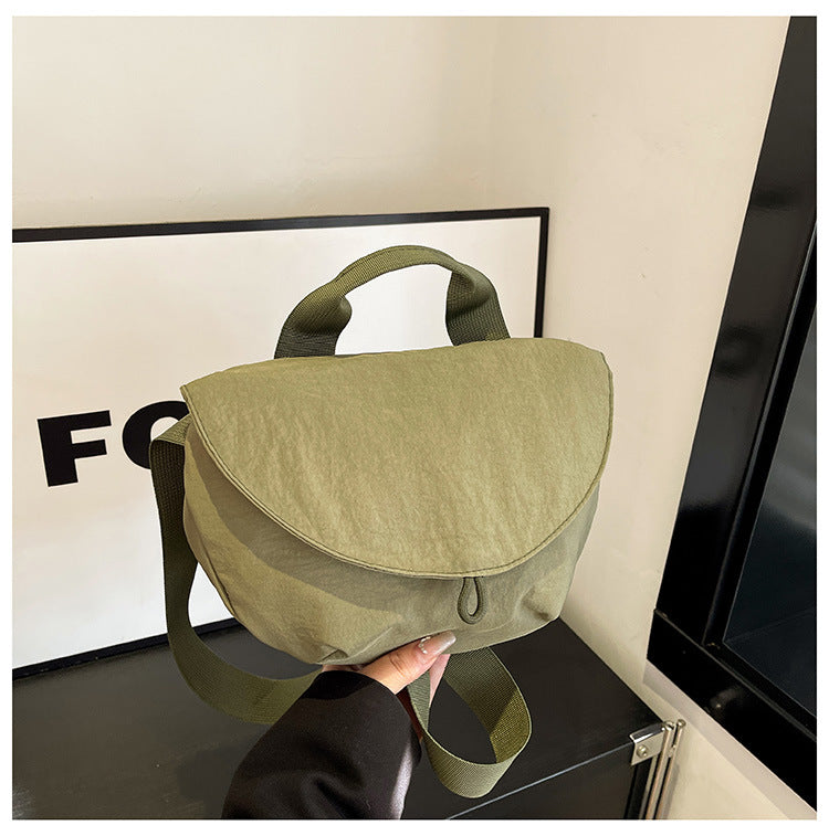 Green Trendy Crescent Crossbody Bag - Unique Design Shoulder Bag 29x6x17cm