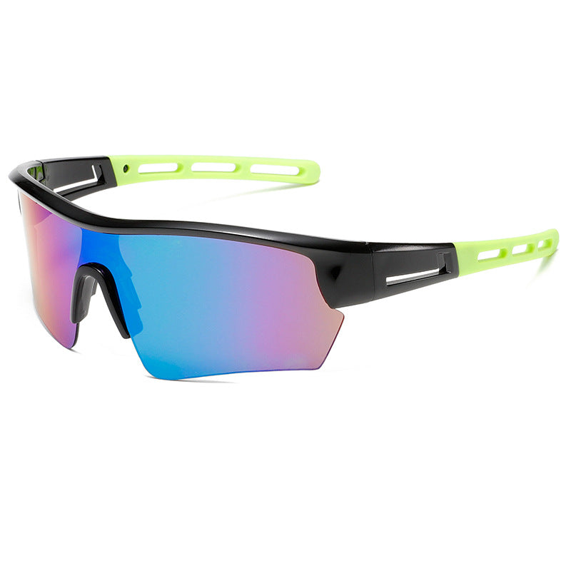 2 pcs Outdoor Sports Sunglasses - UV Protection HD Lenses for Cycling, Boating, Fishing(Black green frame blue green fil