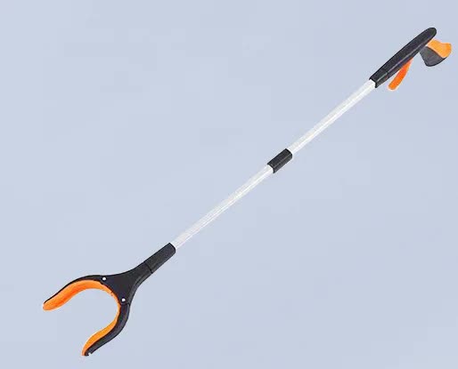 Orange Foldable Grabber Tool with Silicone Non-Slip Claws – Ideal for Litter Picking, Outdoor Use, and Household Clea