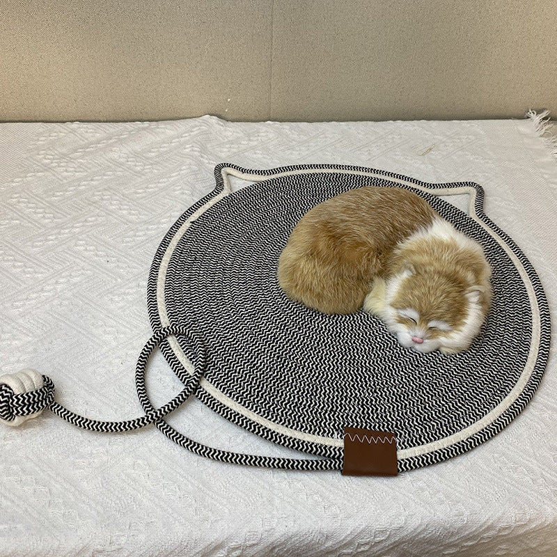 3 Pcs Grey Durable Cat Scratching Mat with Attached Toy Ball - Washable and Multi-Functional, Ideal for Cats' Scratching