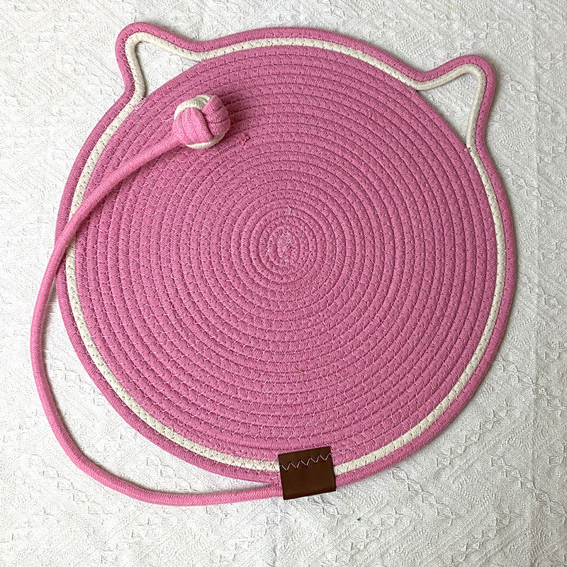 3 Pcs Pink Durable Cat Scratching Mat with Attached Toy Ball - Washable and Multi-Functional, Ideal for Cats' Scratching