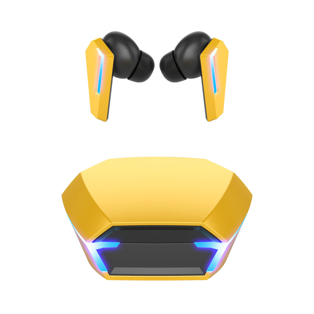 Yellow Wireless Gaming Earbuds - Bluetooth 5.2, Low Delay, 3D Stereo