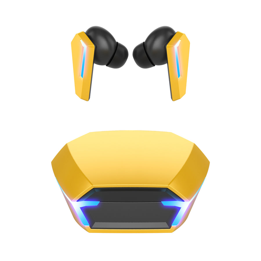 Yellow Wireless Gaming Earbuds - Bluetooth 5.2, Low Delay, 3D Stereo