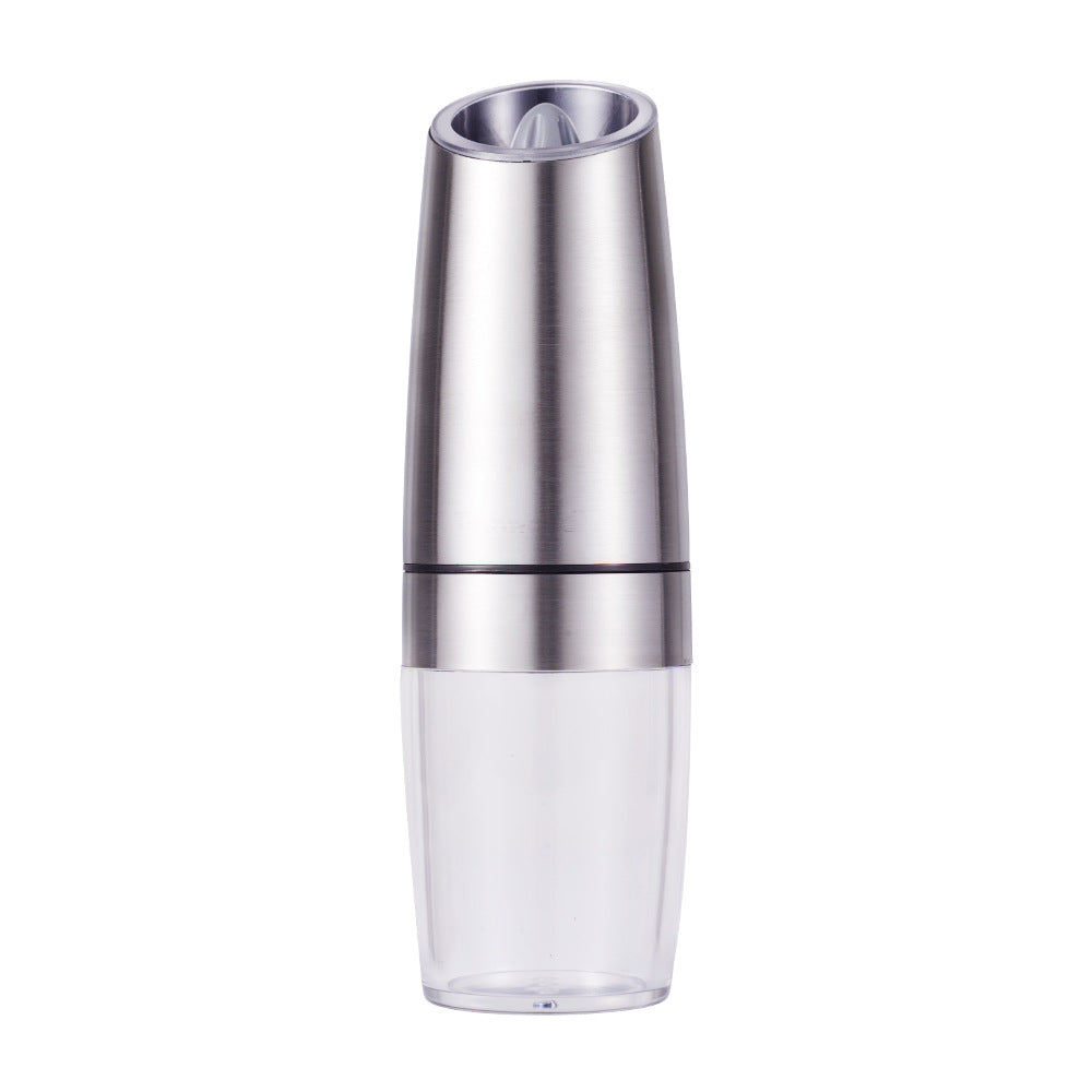 Gravity Electric Salt & Pepper Grinder Set - Adjustable Coarseness, LED Light, Battery Operated(silver)