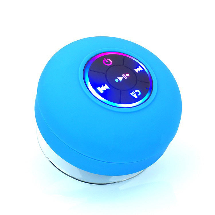 IPX4 Waterproof Bluetooth Shower Speaker with Suction Cup & LED Lights - Hands-Free Calling(blue)