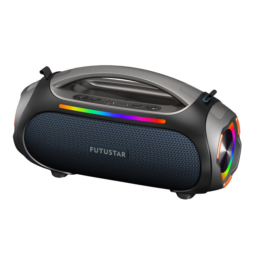 Portable Bluetooth 5.3 Speaker - 60W Powerful Sound, RGB Lights, Multiple Inputs(Blue)