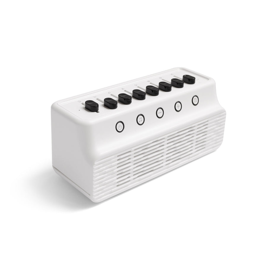Retro White Noise Sound Machine & Bluetooth Speaker - 8 Nature Sounds, Smart Timer(Black and white)