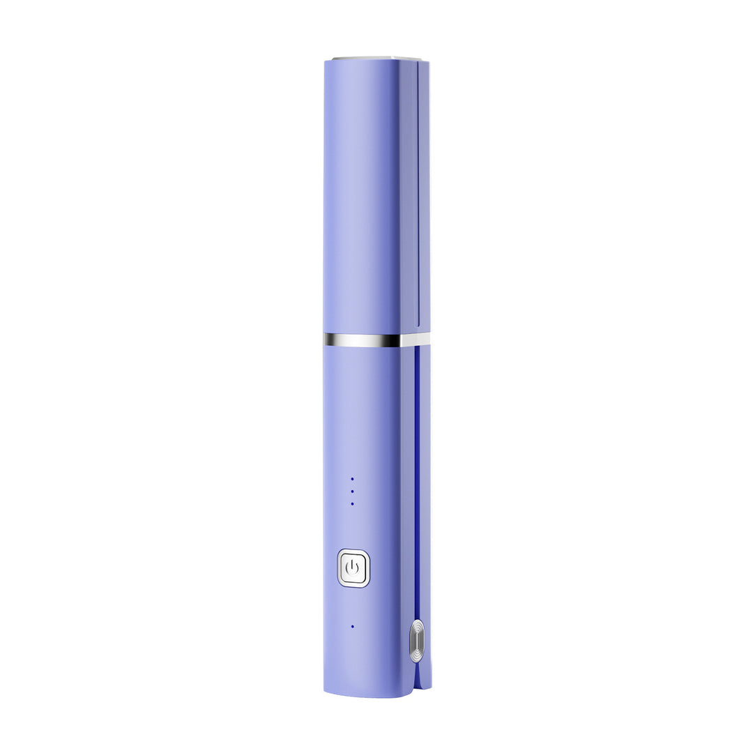 Purple Compact Cordless Hair Straightener - Portable 2-in-1 Mini Flat Iron, USB-C Rechargeable for Travel & Touch-ups