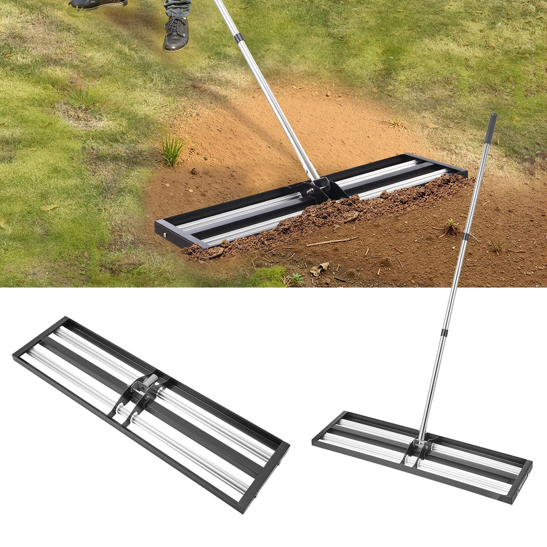 VEVOR 36x10in Lawn Leveling Rake with 83.9 in Adjustable Handle for Yard Garden