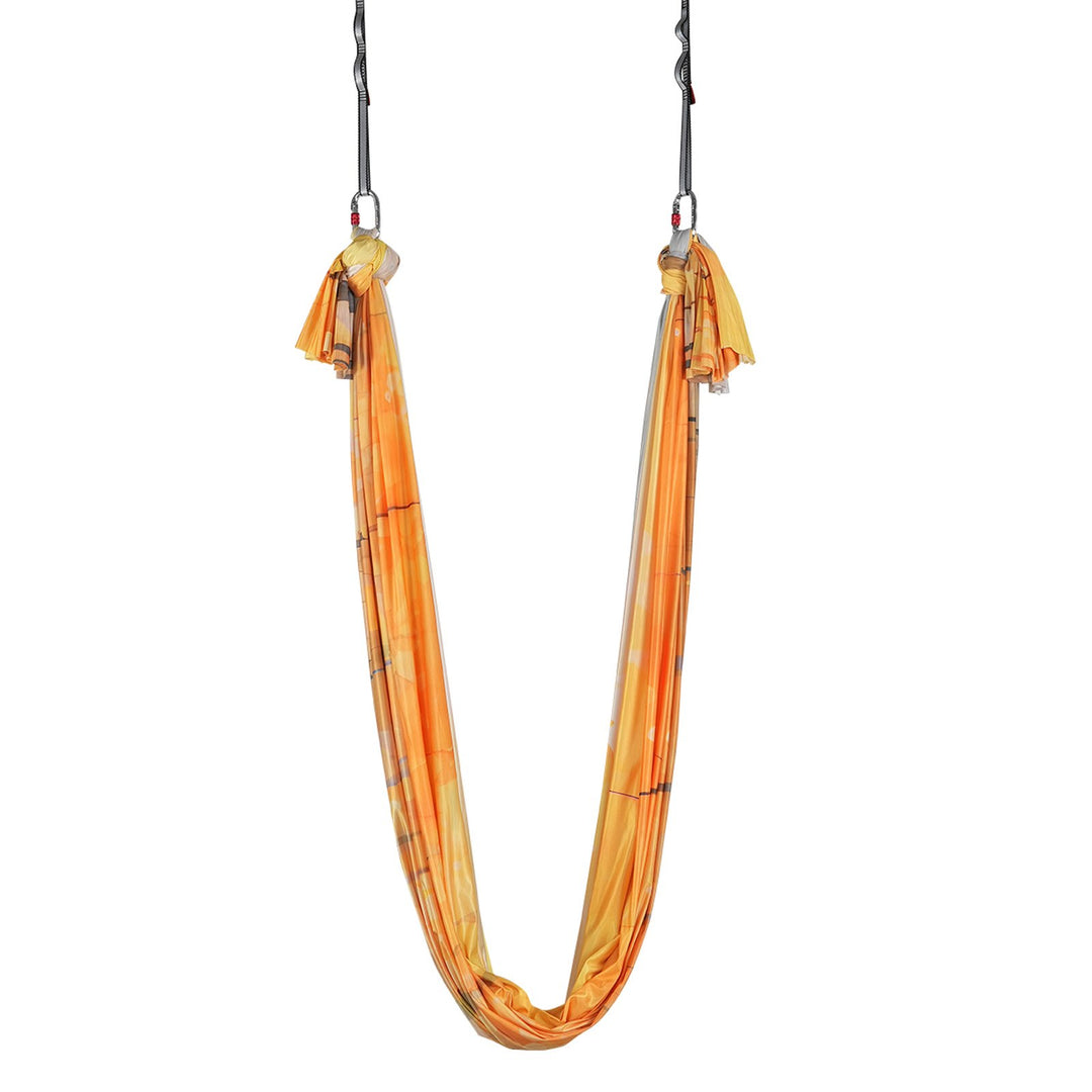 VEVOR Aerial Yoga Hammock & Swing, 5 m Length, Aerial Yoga Starter Kit with 100gsm Nylon Fabric, Full Rigging Hardware & Easy Set-up Guide, Antigravity Flying for All Levels Fitness Bodybuilding, Gold