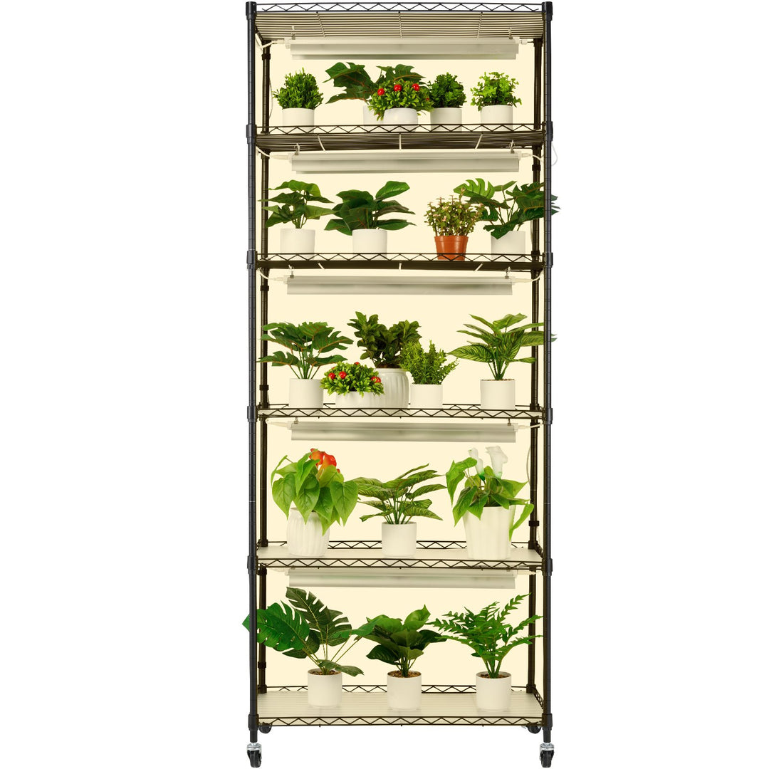 VEVOR Plant Stand with Grow Lights 6 Tiers 150W 180 cm Tall Plant Grow Shelf