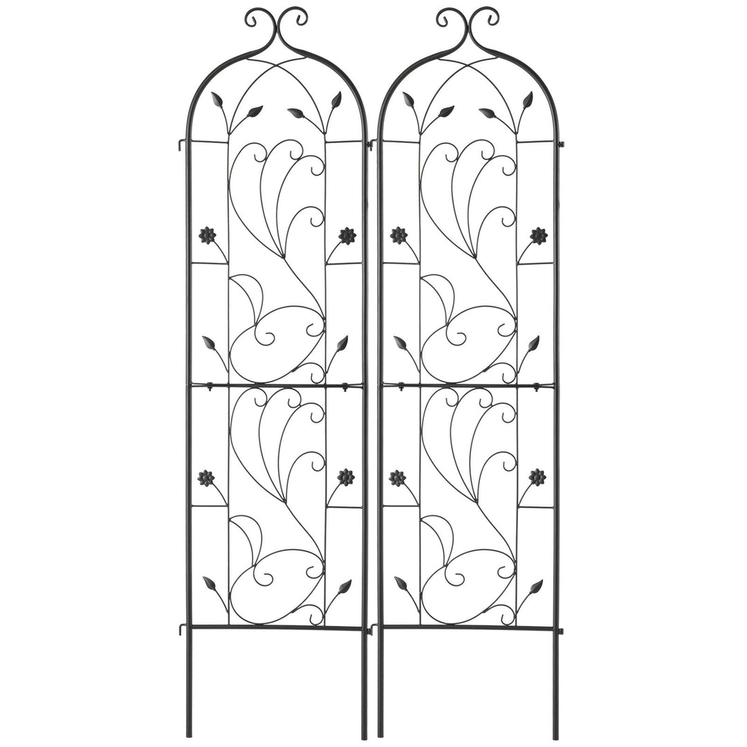 VEVOR 2 Packs Metal Garden Trellis for Climbing Plant Support 60x15 in Rustproof