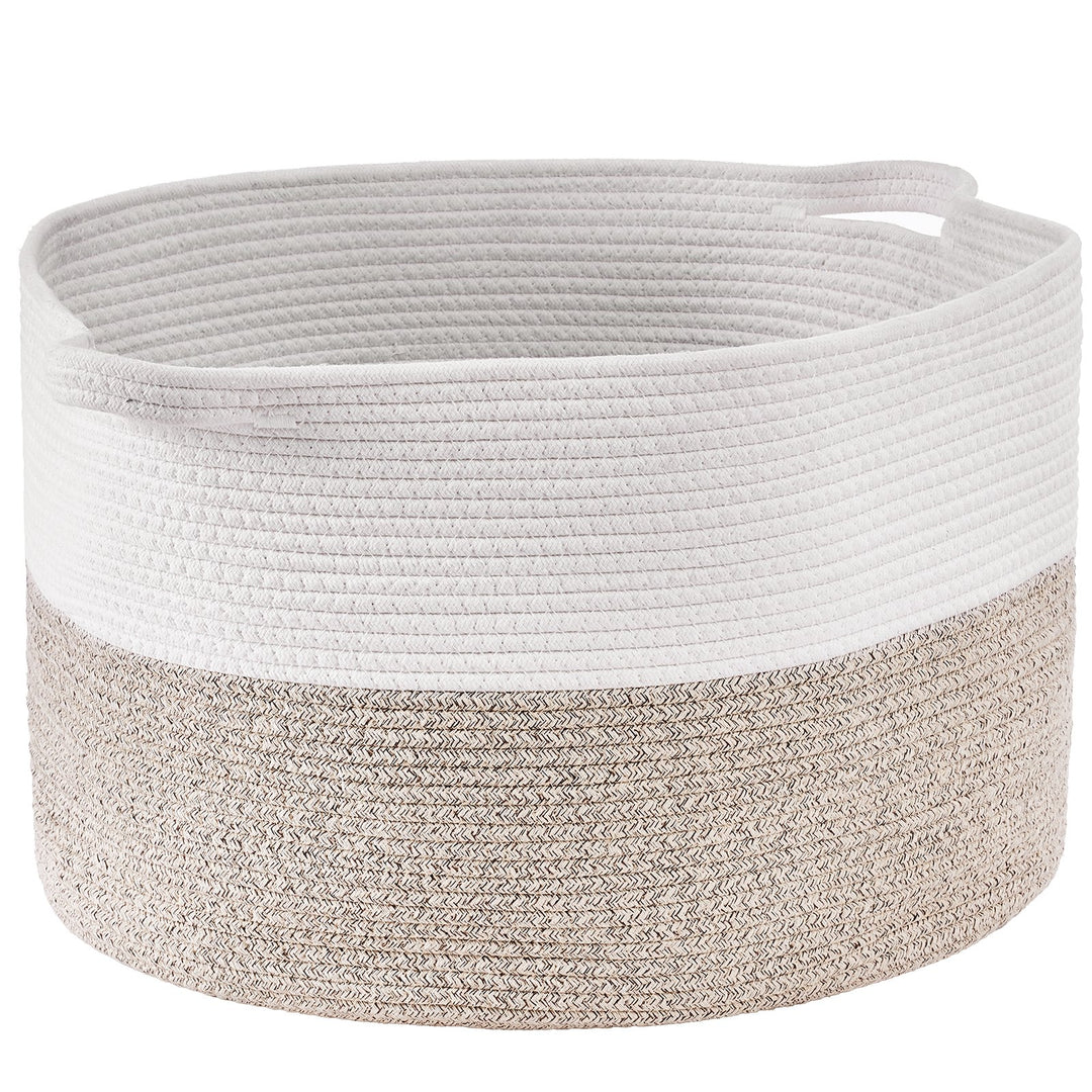 VEVOR Cotton Rope Storage Basket 87L Woven Blanket Basket 20 x 20 x 14 in