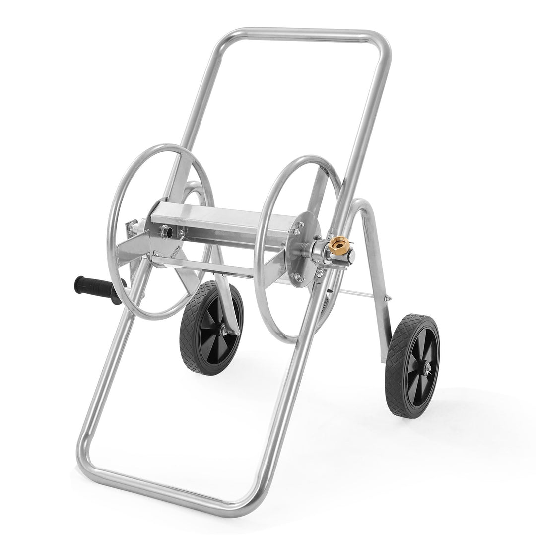 VEVOR Hose Reel Cart, Hold Up to 53.3m of 15.9mm Hose (Hose Not Included), Garden Water Hose Carts Mobile Tools with Wheels, Heavy Duty Powder-coated Steel Outdoor Planting for Garden, Yard, Lawn