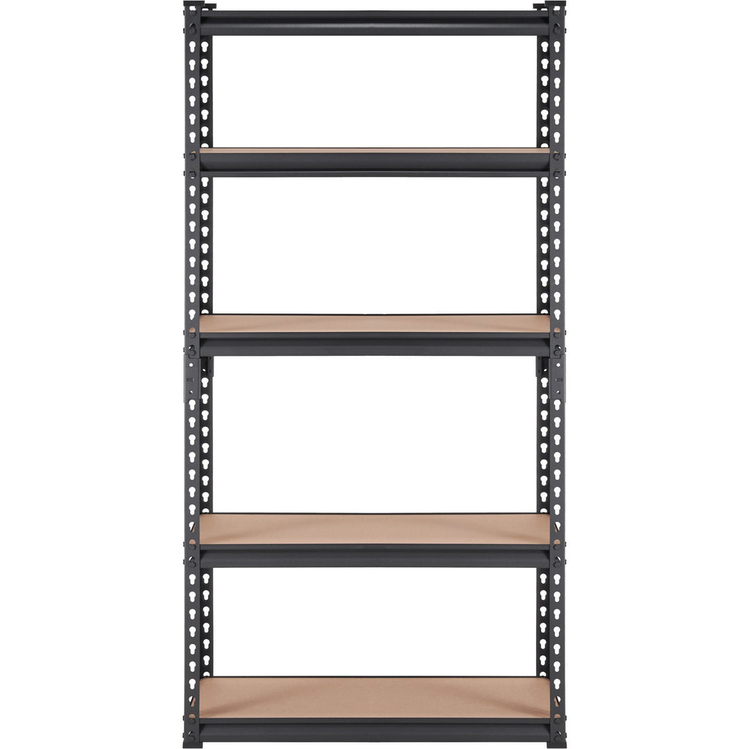 VEVOR Storage Shelving Unit, 5-Tier Adjustable, 907 kg Capacity, Heavy Duty Garage Shelves Metal Organizer Utility Rack, Black, 75L x 30W x 152H cm for Kitchen Pantry Basement Bathroom Laundry Closet