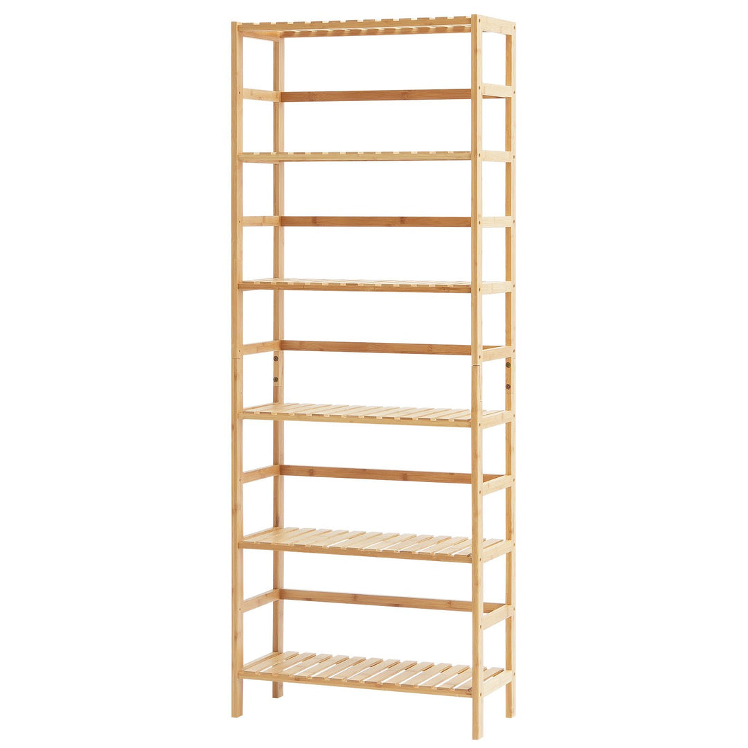 VEVOR Bamboo Bookshelf 6 Tiers Bamboo Ladder Bookcase Rectangle Storage Rack