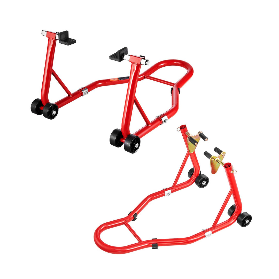VEVOR Motorcycle Front & Rear Stand Lift 850lb Spoolift Paddock Swingarm Arm Red