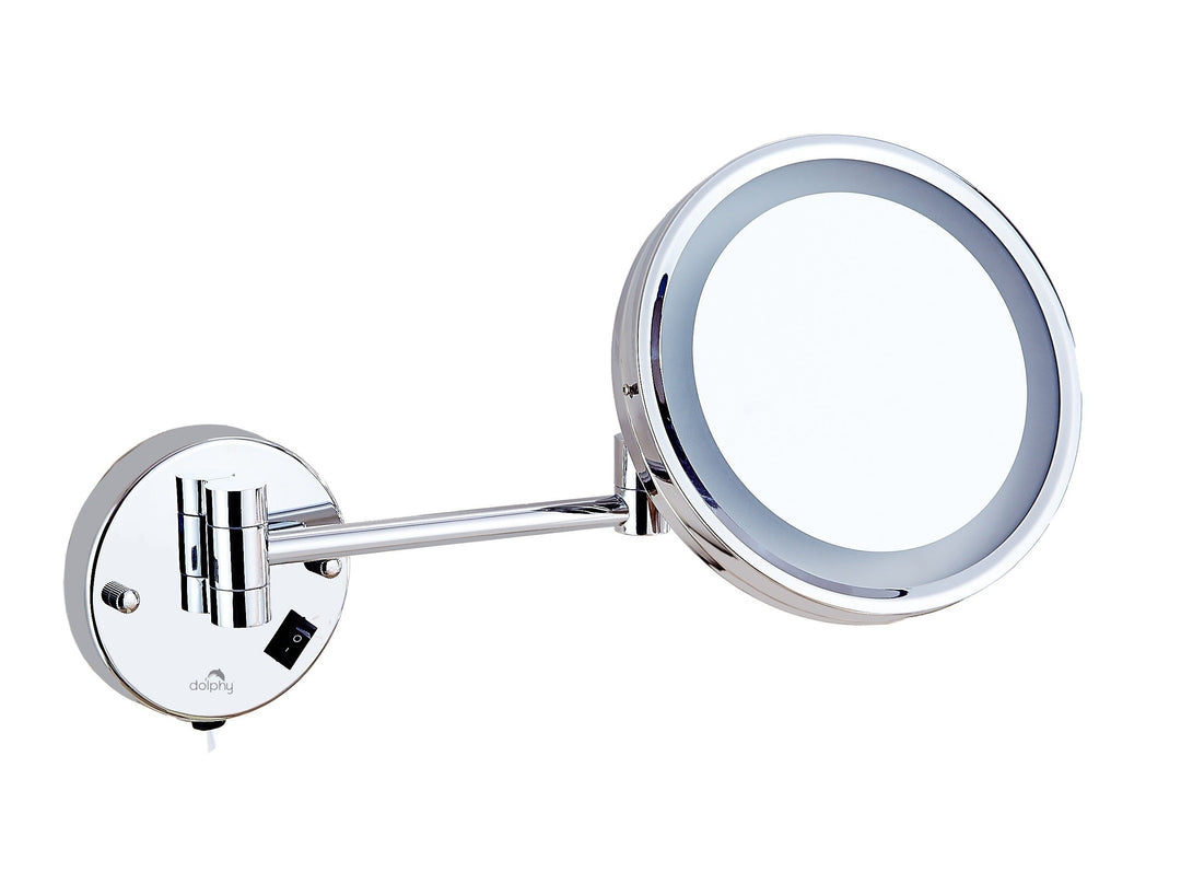 5X LED Wall Mount Magnifying Mirror - Chrome