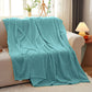 SOGA Sky Blue Throw Blanket Warm Cozy Striped Pattern Thin Flannel Coverlet Fleece Bed Sofa Comforter