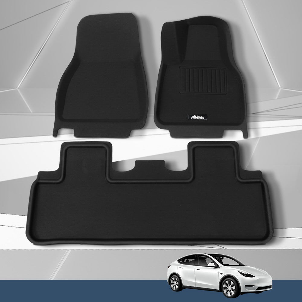 Weisshorn Car Rubber Floor Mats Compatible for Tesla Model Y Front Rear