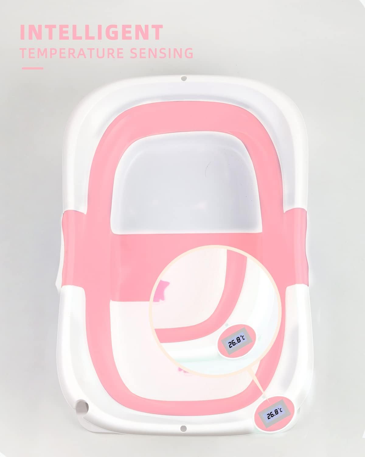 Baby Bath Tub Foldable, Pink White