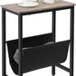 Industrial Side Table with Magazine Holder Sling and Metal Structure (Grey)