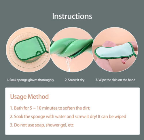 Green universal Double-Side Super Soft Exfoliating Bath Mitt Shower Gloves Body Clean