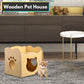 Floofi Pet House Wooden Cat Paw Shape Hole (Yellow) PT-PH-205-YS