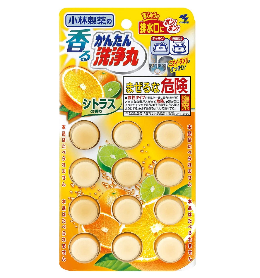 [6-PACK] KOBAYASHI Japan Drain Cleaning Tablet 12 tablets, Citrus Scent