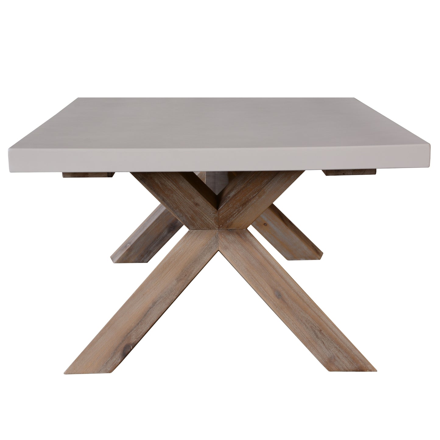 Stony 120cm Coffee Table with Concrete Top - White
