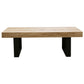 Ethan Coffee Table 130cm Veneer Solid Oak Top Metal Leg - Natural