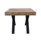 Anika Lamp Side Table 60cm Laminated Solid Pine Top Metal Leg - Smoke