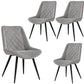 Helenium Dining Chair Set of 4 Fabric Seat with Metal Frame - Granite