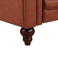 3 Seater Brown Sofa Lounge Chesterfireld Style Button Tufted in Faux Leather