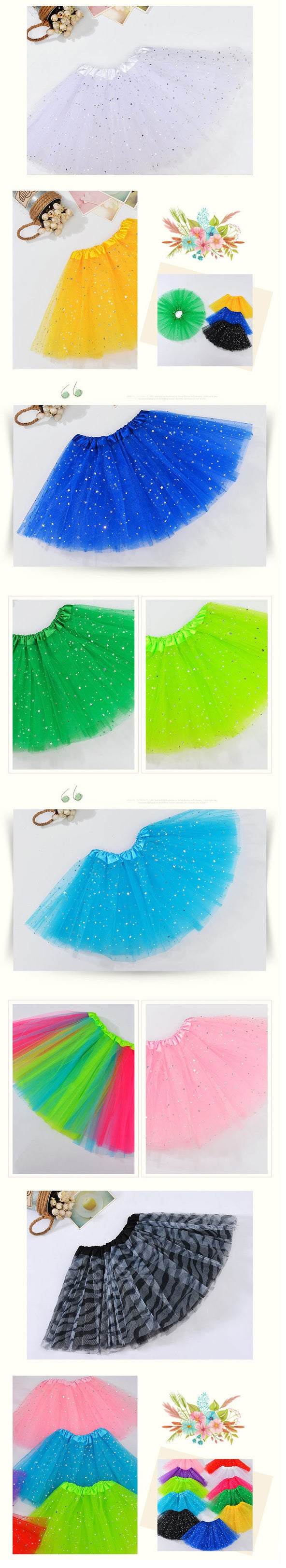 Sequin Tulle Tutu Skirt Ballet Kids Princess Dressup Party Baby Girls Dance Wear, Aqua, Kids