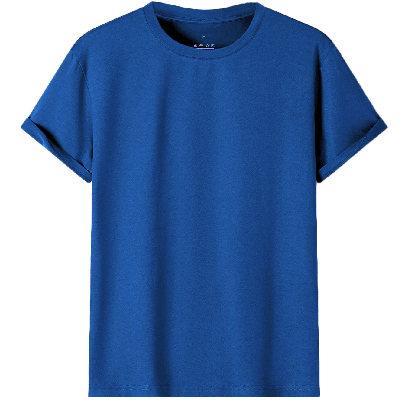 Adult 100% Cotton T-Shirt Unisex Men's Basic Plain Blank Crew Tee Tops Shirts, Royal Blue, 2XL