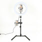12 Inch LED Video Ring Light with Tabletop Light Stand and Phone Holder Black