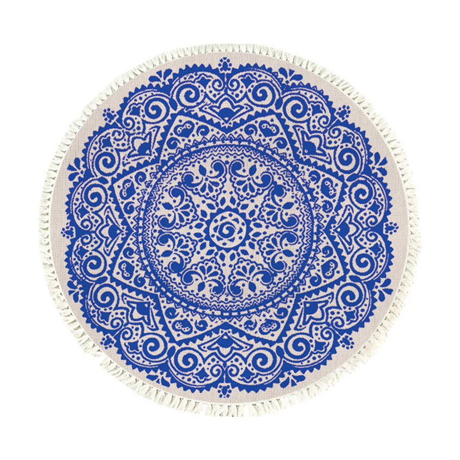 SOGA 120cm Mandala Round Tapestry Indian Area Rug for Living Room Lounge, Anti-slip Doormat, Home Decor