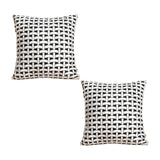 SOGA 2X 50cm Black & White Pattern Throw Pillow Thick Comfort Pro Polyester Fiber Cotton for Home Decor