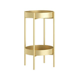 SOGA 2 Layer 50cm Gold Metal Plant Stand Flower Pot Holder Corner Shelving Rack Indoor Display