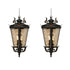Vintage Lamp 2X 60.3cm Aluminum & Glass Lantern Elegant Chandelier Style Classic Hanging Light Antique-Inspired Design