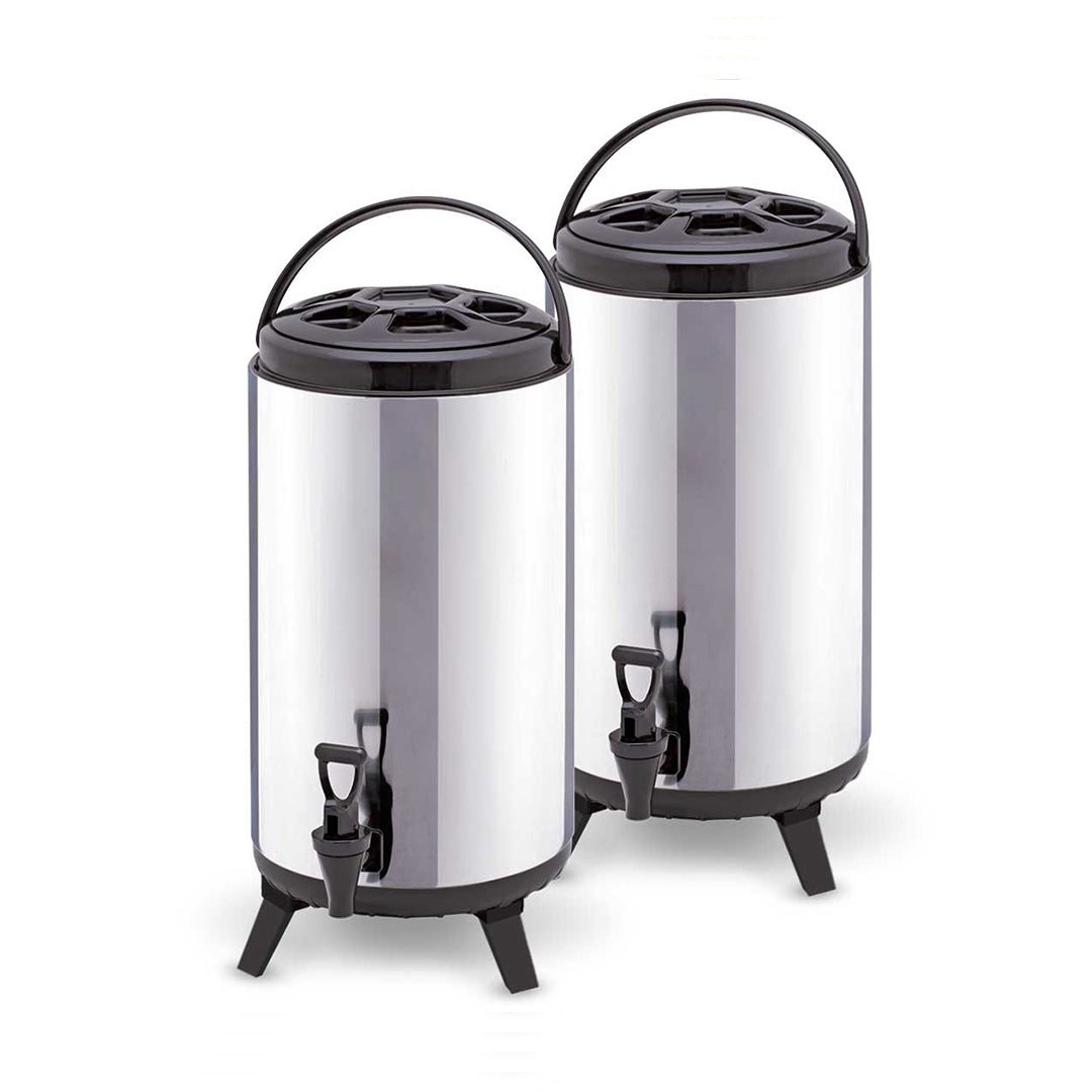 SOGA 2X 10L Portable Insulated Cold/Heat Coffee Tea Beer Barrel Brew Pot With Dispenser