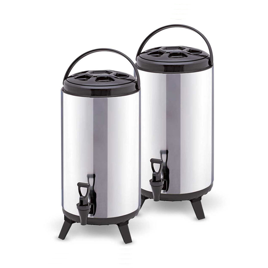 SOGA 2X 10L Portable Insulated Cold/Heat Coffee Tea Beer Barrel Brew Pot With Dispenser